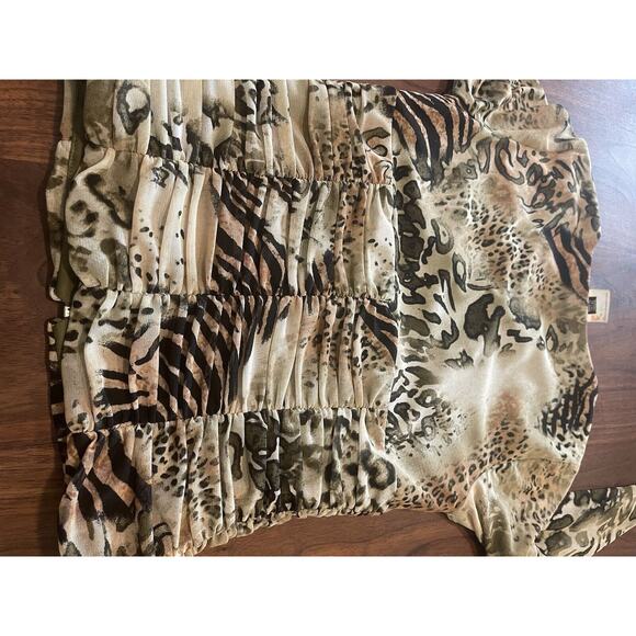 Frank Lyman jacket blazer 4 leopard ruffled mesh full zip long sleeve womens - Picture 12 of 12